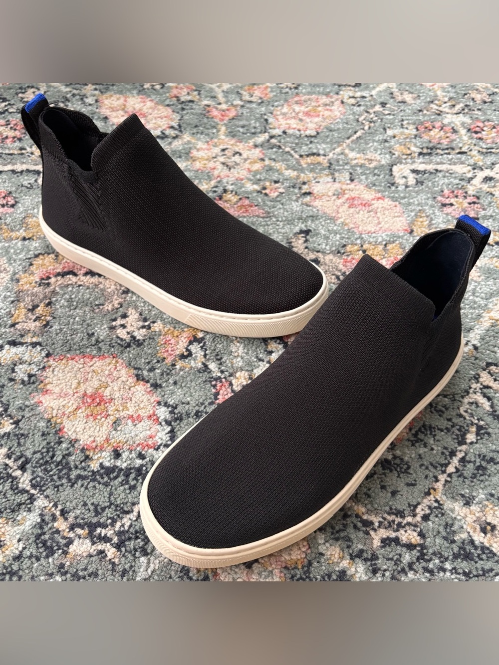 Rothy’s The Chelsea High Top Knit Pull On Boots Black Sz 8